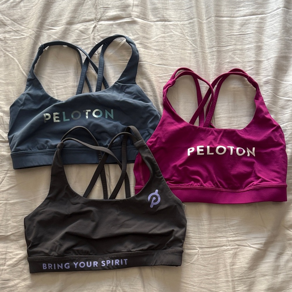 Set of 3 Peloton Sports Bras - Lululemon energy bra size 6. Barely used